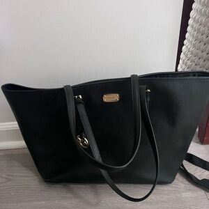Michael Kors Black Tote Bag with Gold Hardware